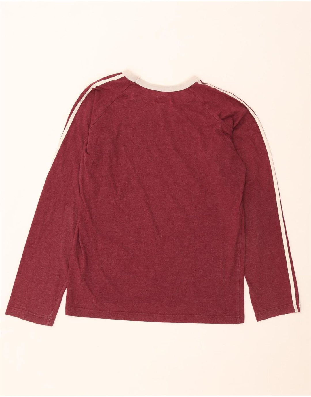 Top Adidas da uomo a maniche lunghe in cotone bordeaux medio