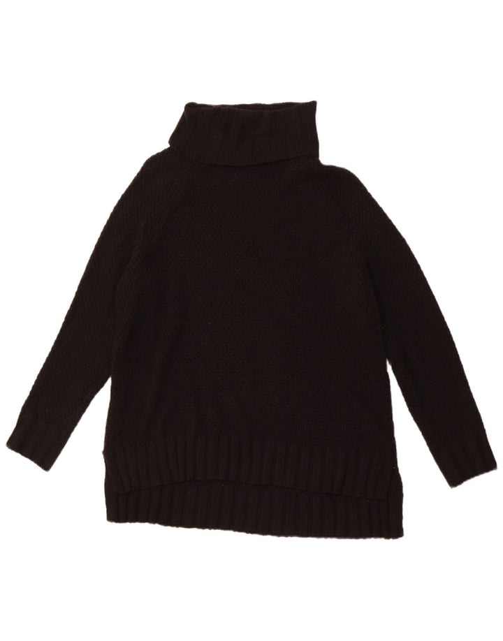 PATAGONIA Maglione oversize da donna con collo alto e collo alto UK 10 Piccolo Nero
