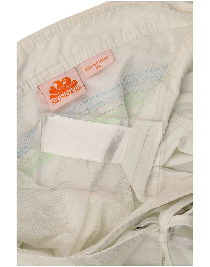 Pantaloncini da bagno da uomo Sundek grandi in nylon bianco