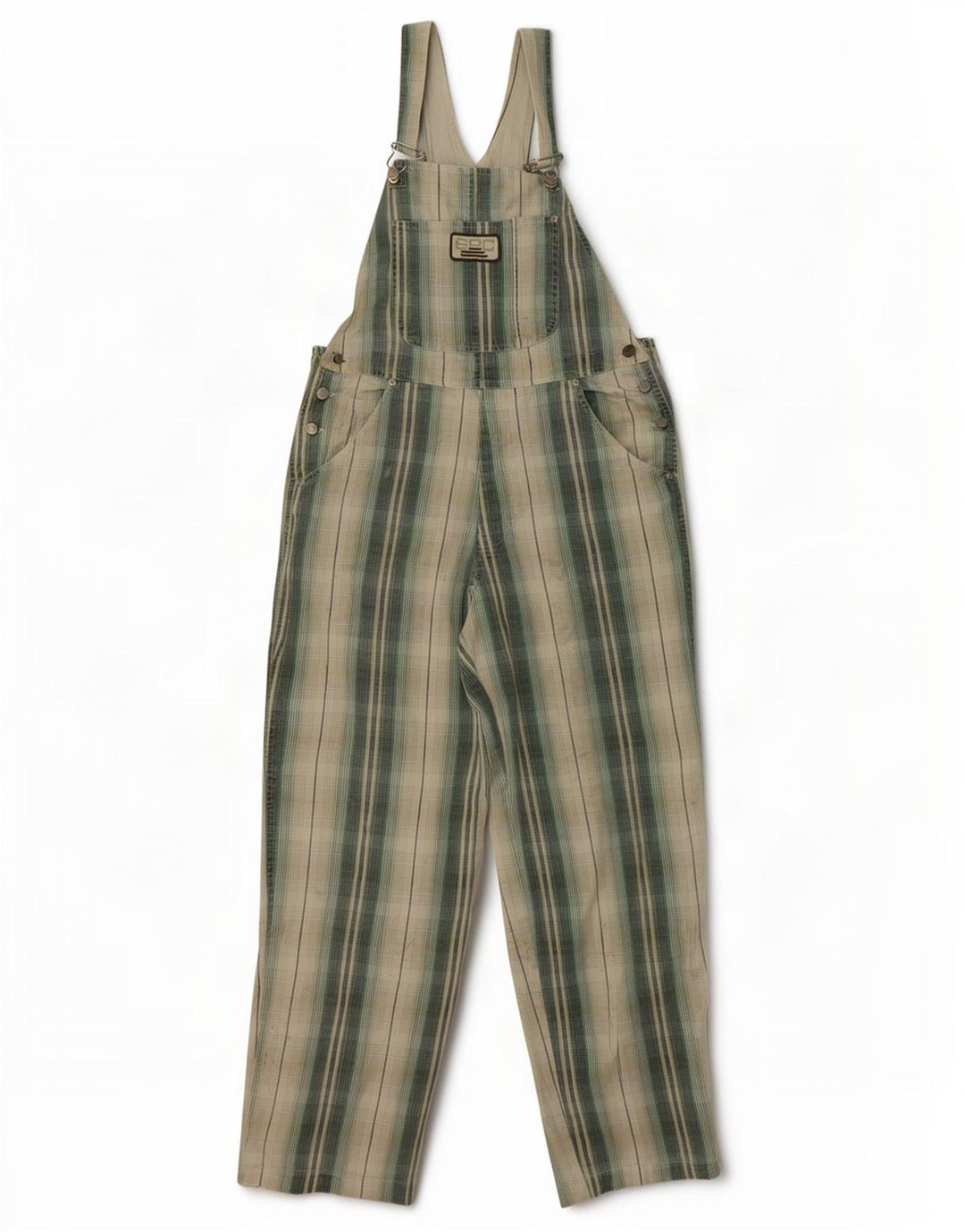 Pantaloni salopette da donna S.Oliver medi W32 L29 cotone a quadri verdi