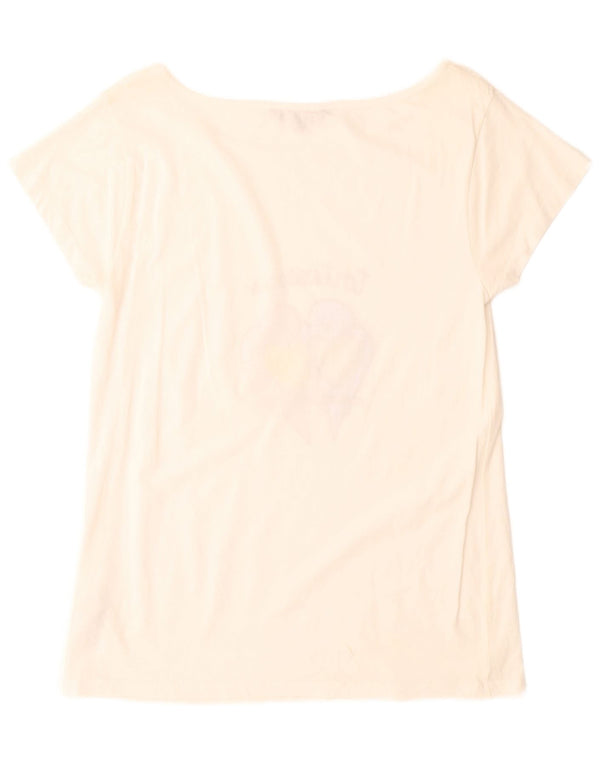 T-shirt grafica da donna French Connection Top UK 10 piccola in cotone bianco