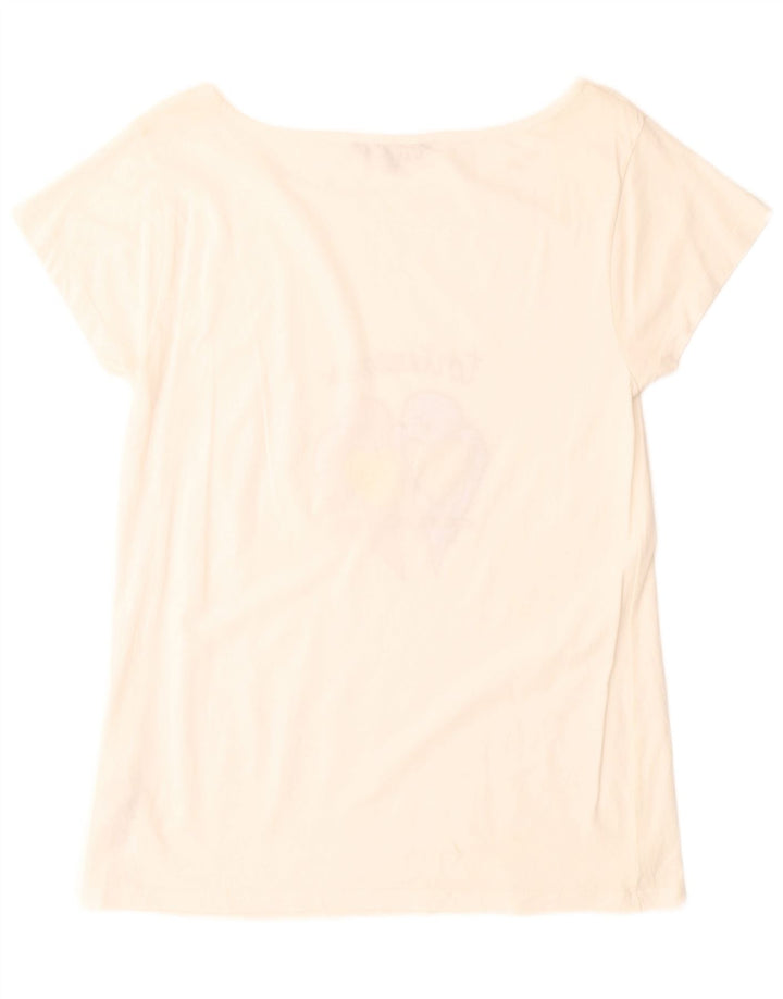 T-shirt grafica da donna French Connection Top UK 10 piccola in cotone bianco