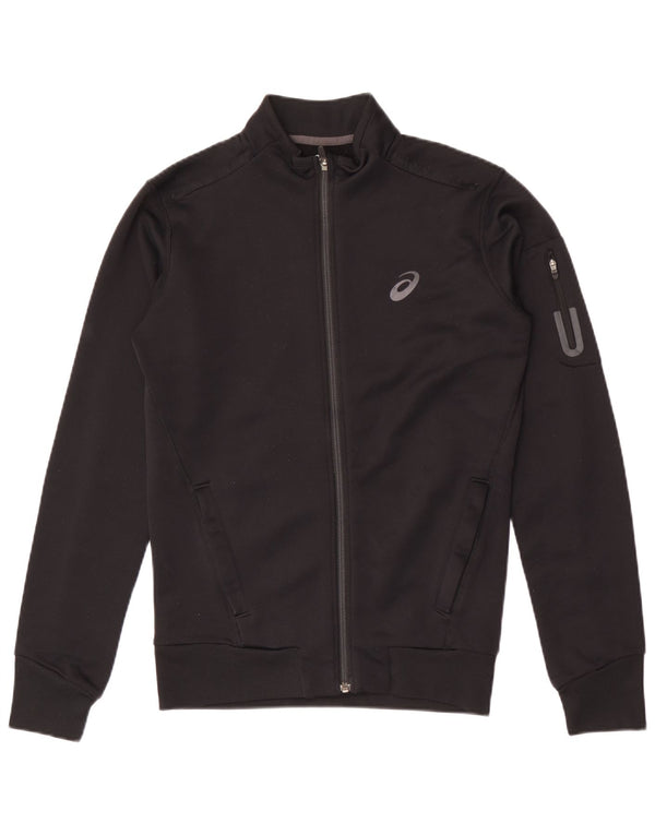 Giacca da ginnastica da uomo Asics piccola nera in poliestere