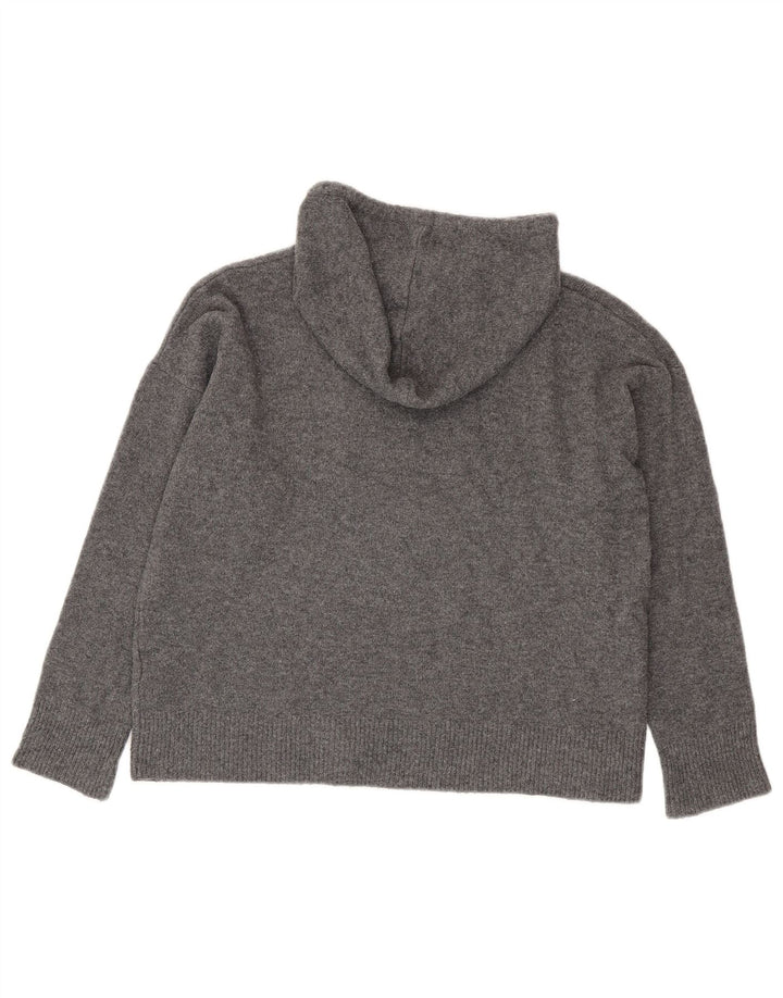Maglione con cappuccio oversize da donna Zara UK 10 piccolo poliestere grigio