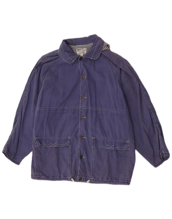 Giacca a vento vintage da bambina con cappuccio 11-12 anni in cotone viola