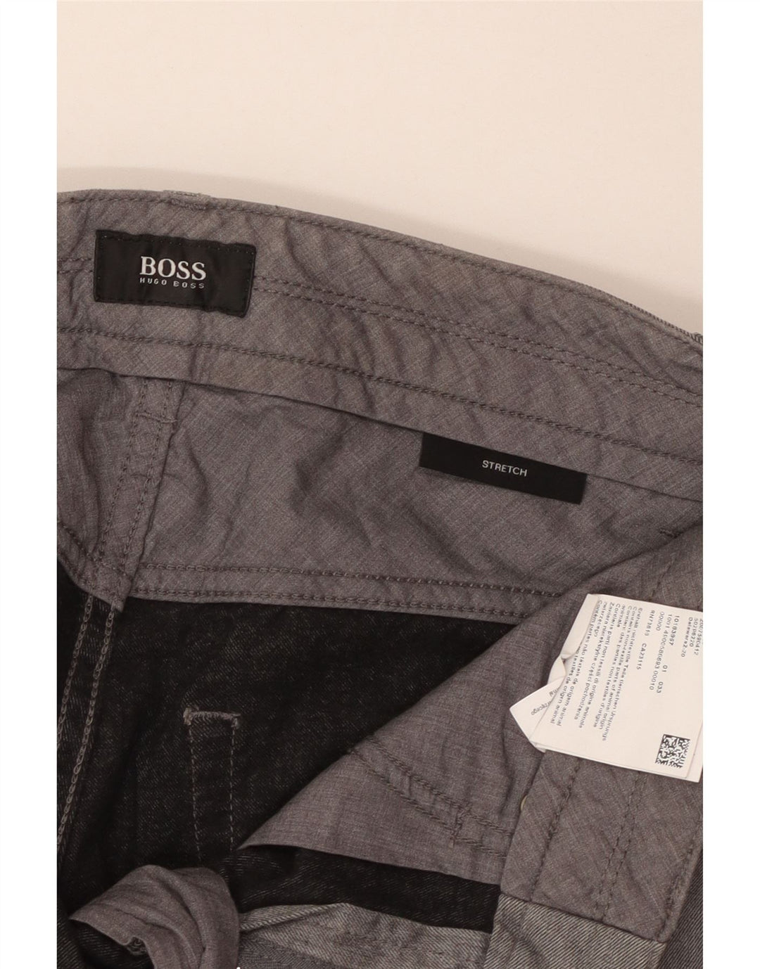 Pantaloni casual dritti da uomo HUGO BOSS W30 L28 cotone grigio