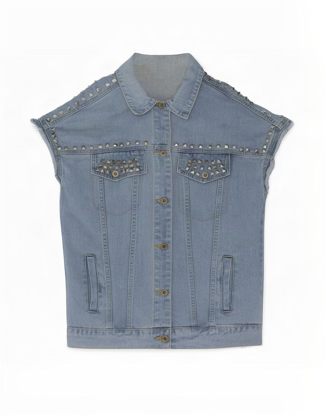 Giacca di jeans a maniche corte da donna vintage UK 16 grande blu