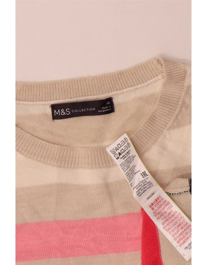 Maglione maglione girocollo da donna Marks & Spencer UK 10 piccolo multicolore