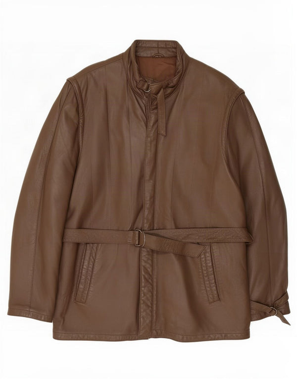 Giacca in pelle vintage da uomo UK 40 grande marrone