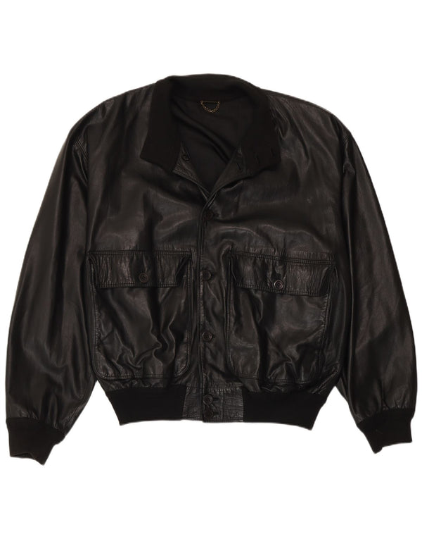 Giacca in pelle da uomo Lamatta IT 52 XL Nera