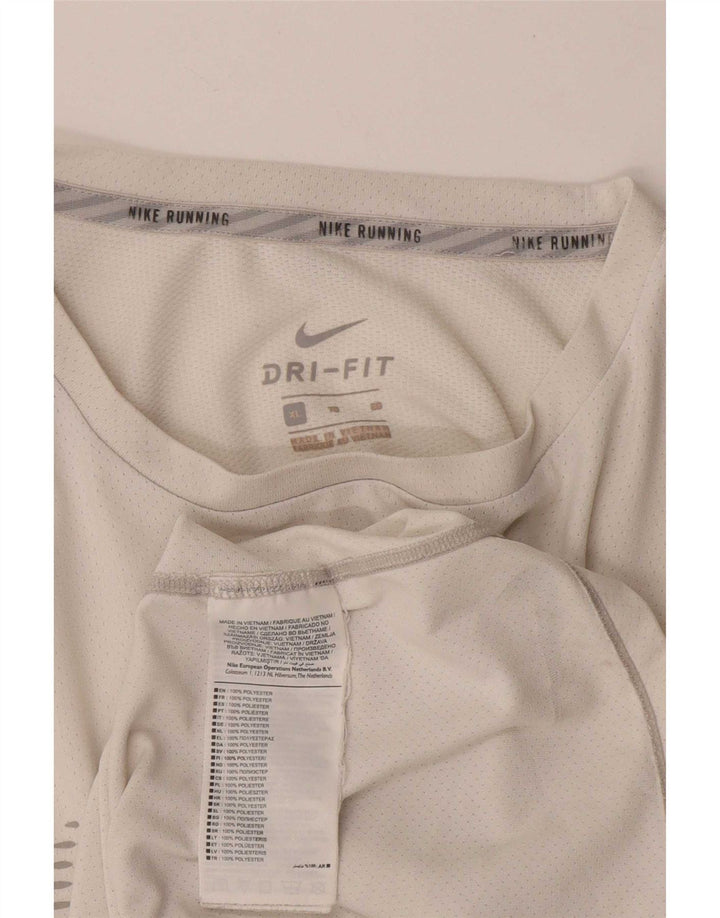T-shirt grafica da uomo Nike Dri Fit Top XL poliestere bianco