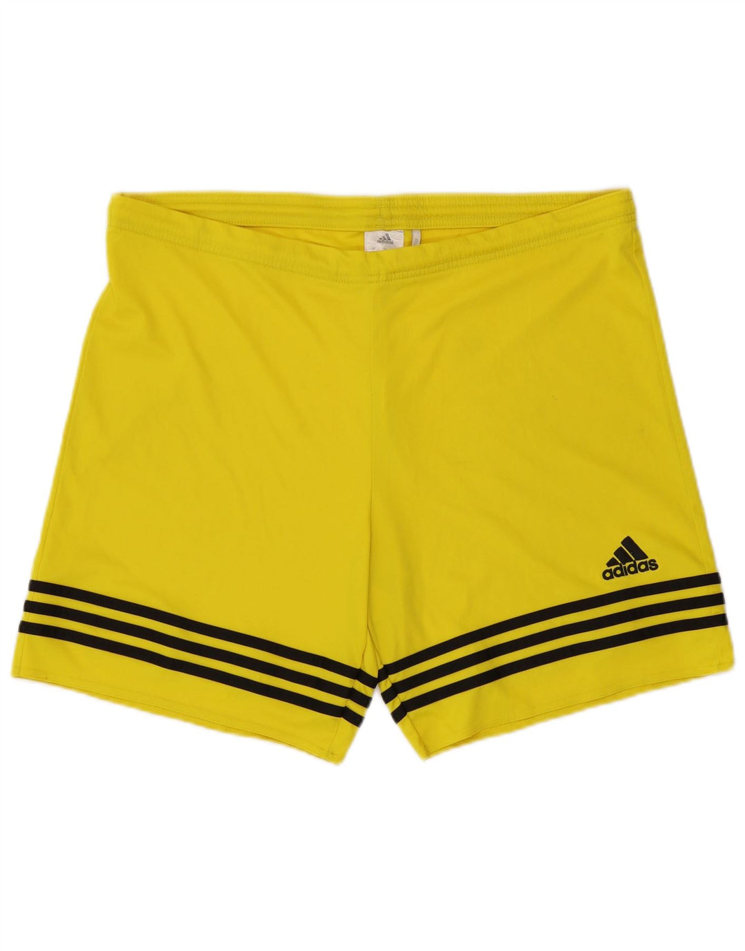 Pantaloncini sportivi da uomo Adidas grandi in poliestere a strisce gialle