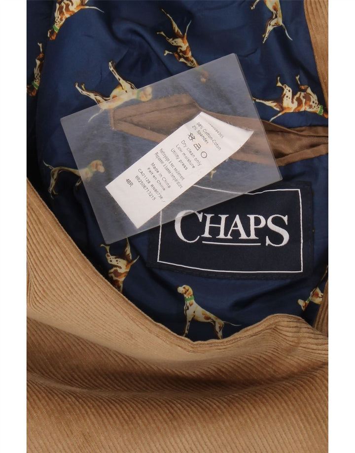 CHAPS Giacca blazer da uomo in velluto a coste a 2 bottoni UK 48 4XL Cotone marrone