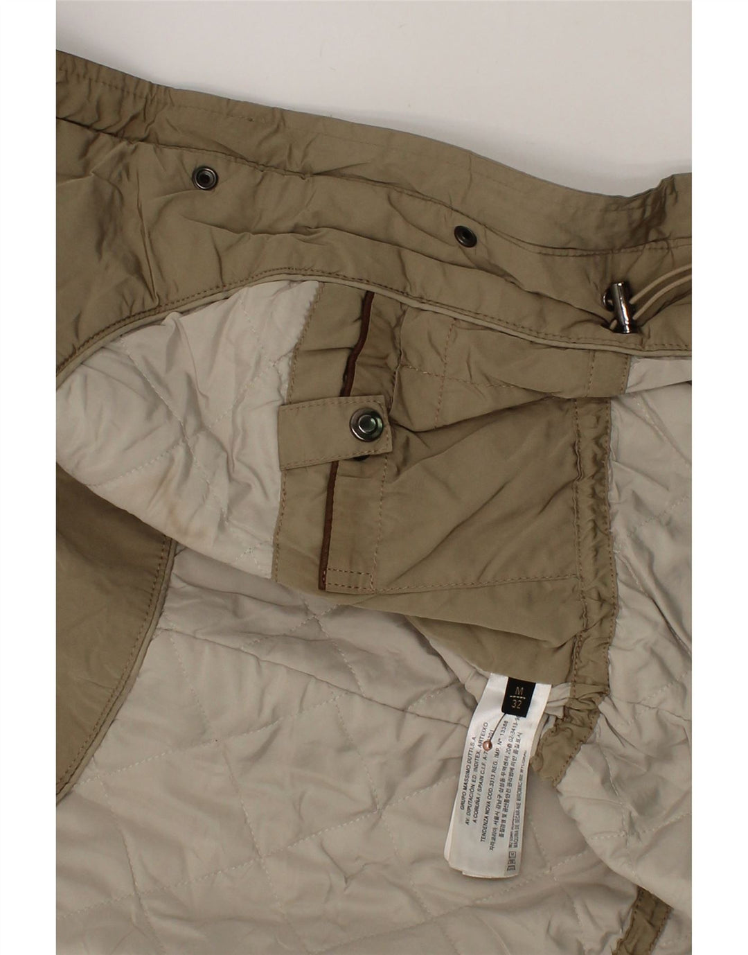 MASSIMO DUTTI Womens Quilted Gilet UK 12 Medium Khaki Polyester Vintage Massimo Dutti and Second-Hand Massimo Dutti from Messina Hembry 