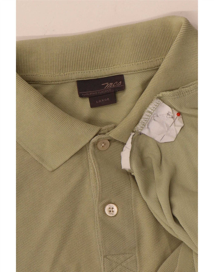 Polo da uomo Marlboro Classics grande in cotone kaki