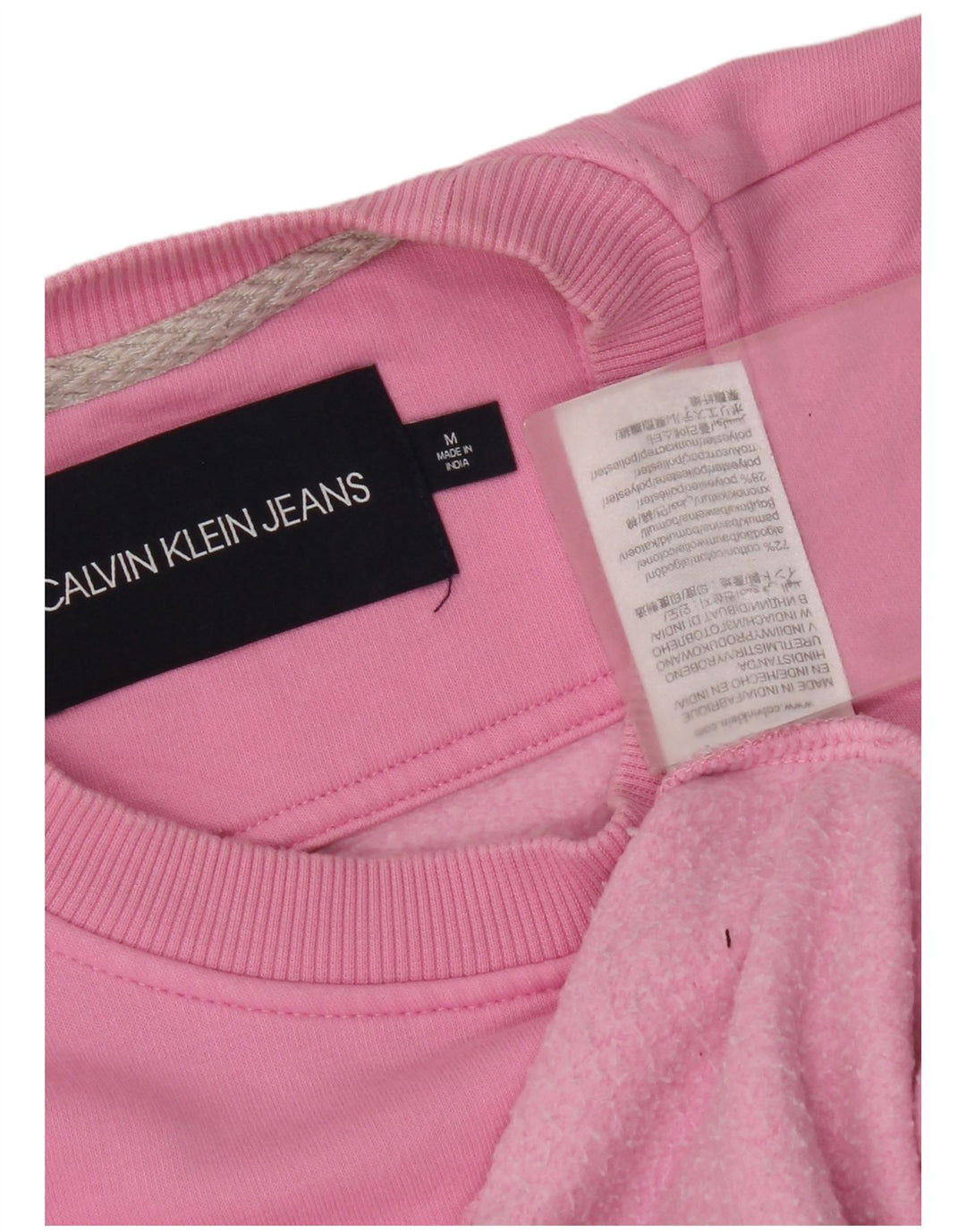 Felpa grafica da donna Calvin Klein Jeans Jumper UK 14 Rosa medio