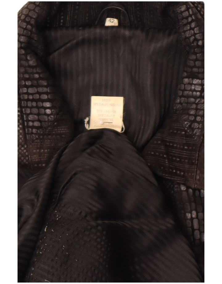Soprabito vintage da donna oversize in pelle scamosciata IT 42 in pelle marrone medio