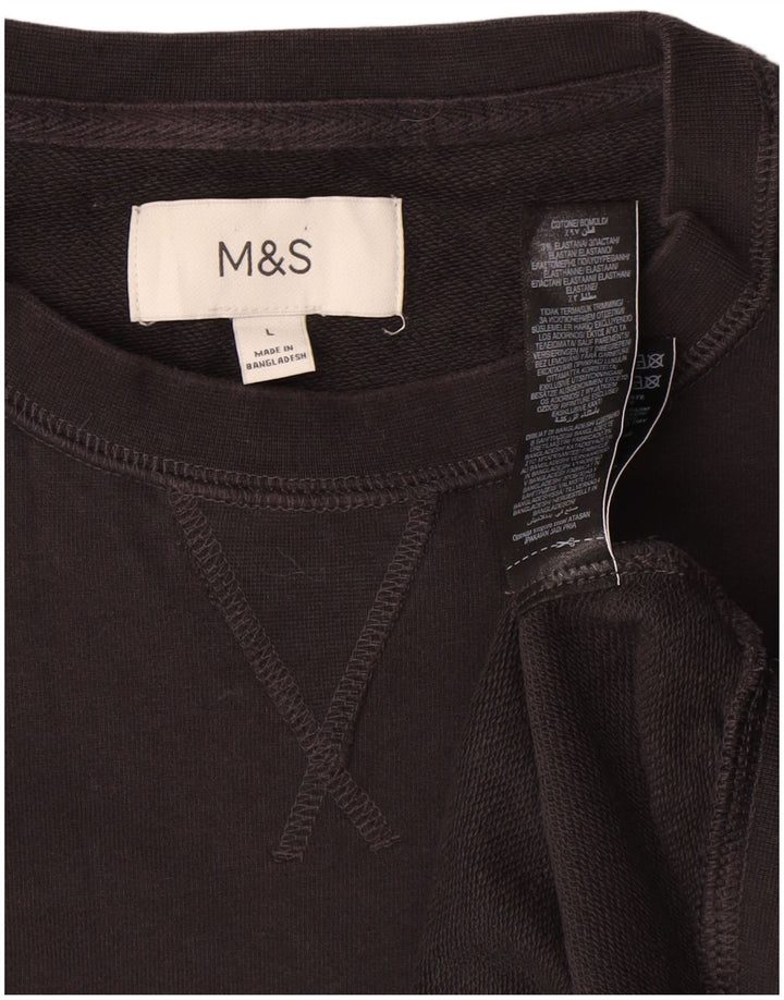 Marks & Spencer Felpa da uomo Maglione grande in cotone nero