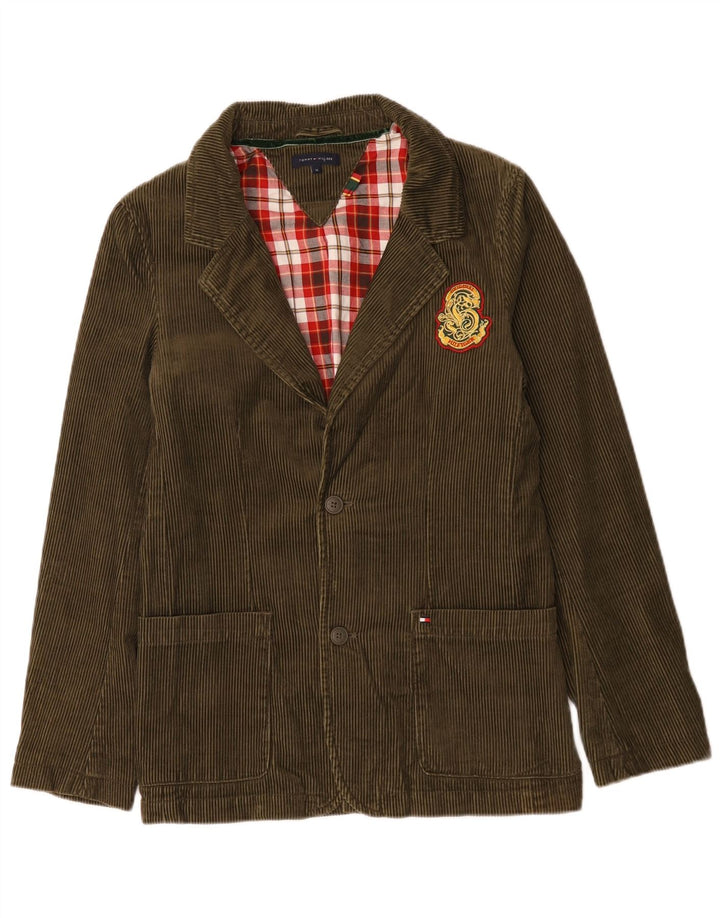 Giacca blazer in velluto a coste a 2 bottoni Tommy Hilfiger per ragazzi 15-16 anni color kaki
