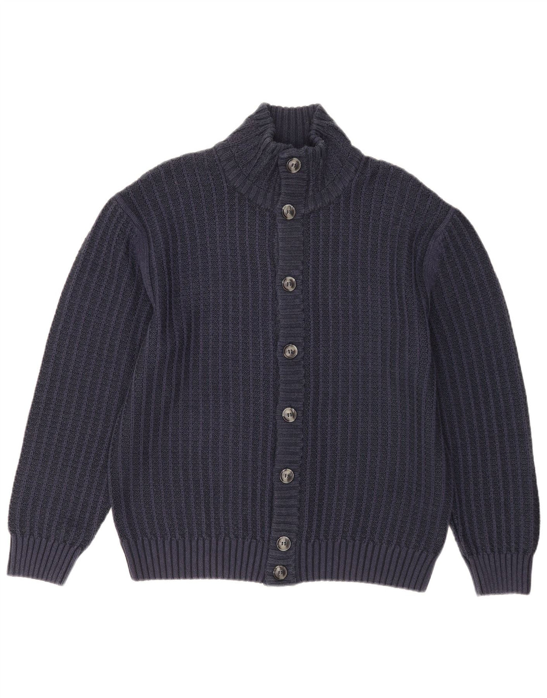 Maglione cardigan da uomo vintage UK 40 cotone blu navy medio