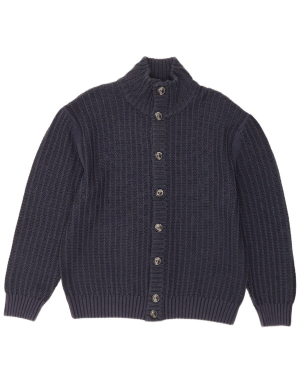 Maglione cardigan da uomo vintage UK 40 cotone blu navy medio