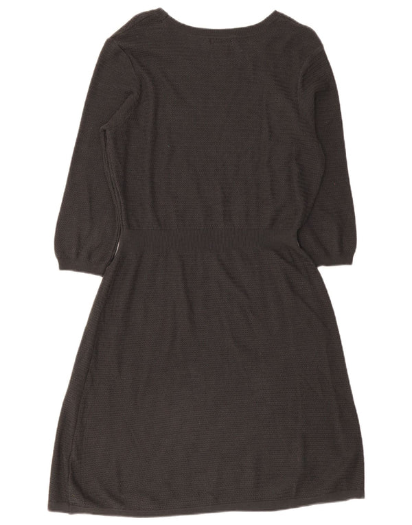 Abito a trapezio con maniche a 3/4 in maglia da donna Fat Face UK 12 Cotone grigio medio