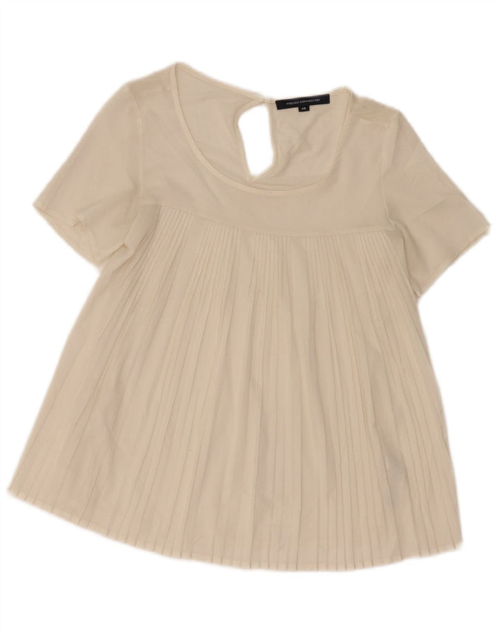 Top camicetta oversize da donna French Connection UK 6 XS poliestere bianco