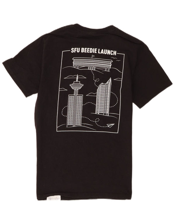 T-shirt grafica Champion SFU Beedie Launch da uomo, piccola, in cotone nero