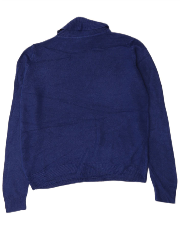 Maglione maglione a collo alto da donna Marks & Spencer UK 12 medio blu navy