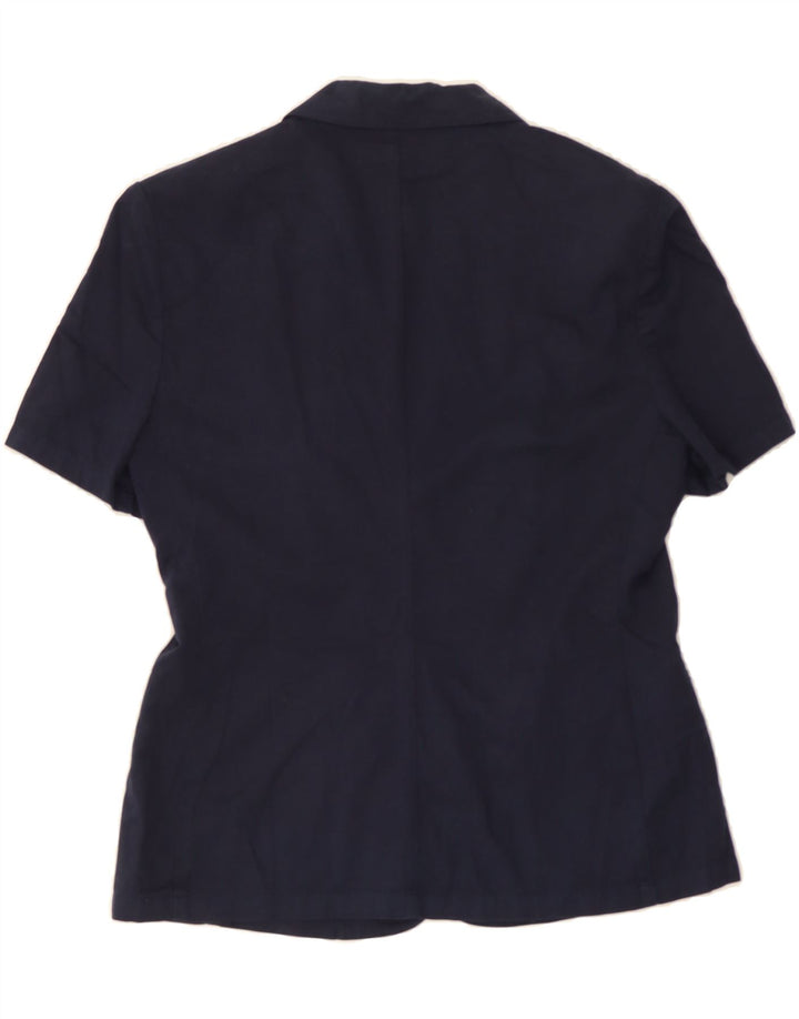 BENETTON Womens 2 Button Short Sleeve Blazer Jacket IT 42 Medium Navy Blue Vintage Benetton and Second-Hand Benetton from Messina Hembry 