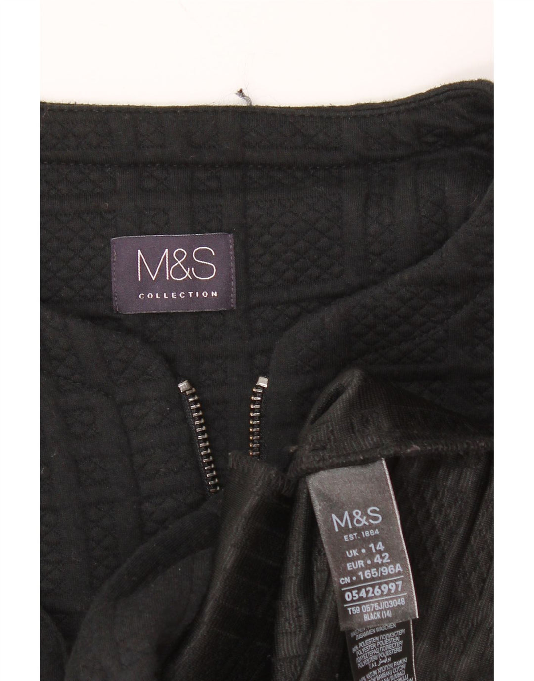MARKS & SPENCER Giacca blazer corta da donna UK 14 poliestere nero medio