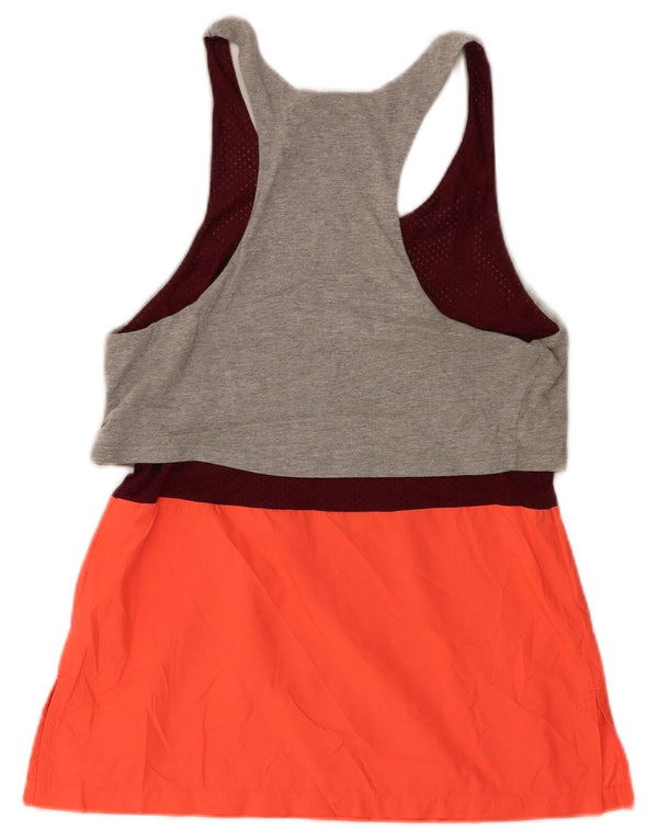 Canotta grafica da atletica leggera Nike da donna UK 10 Small Grey Colourblock