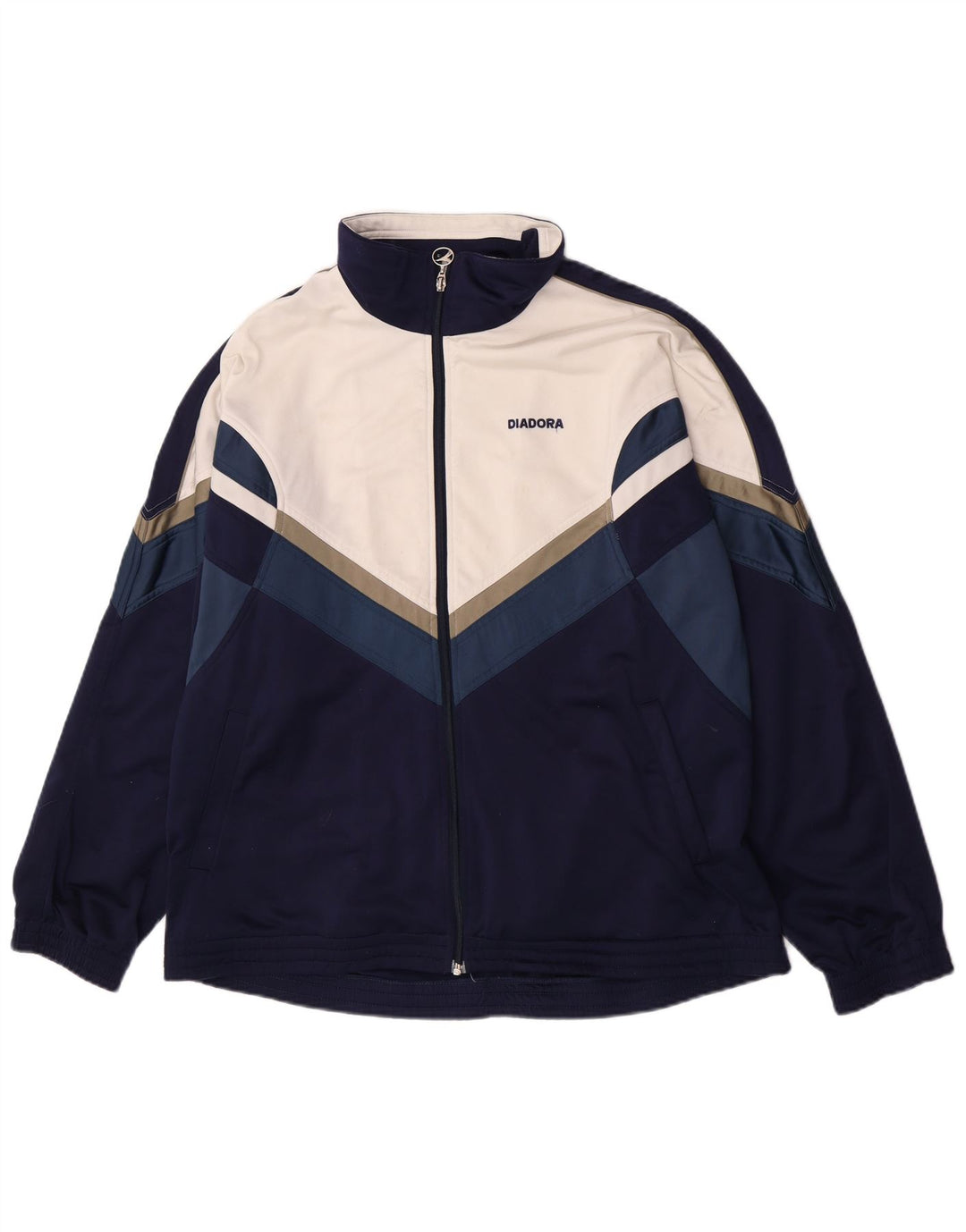 Giacca da tuta da uomo Diadora UK 46 XL Poliestere color block blu navy