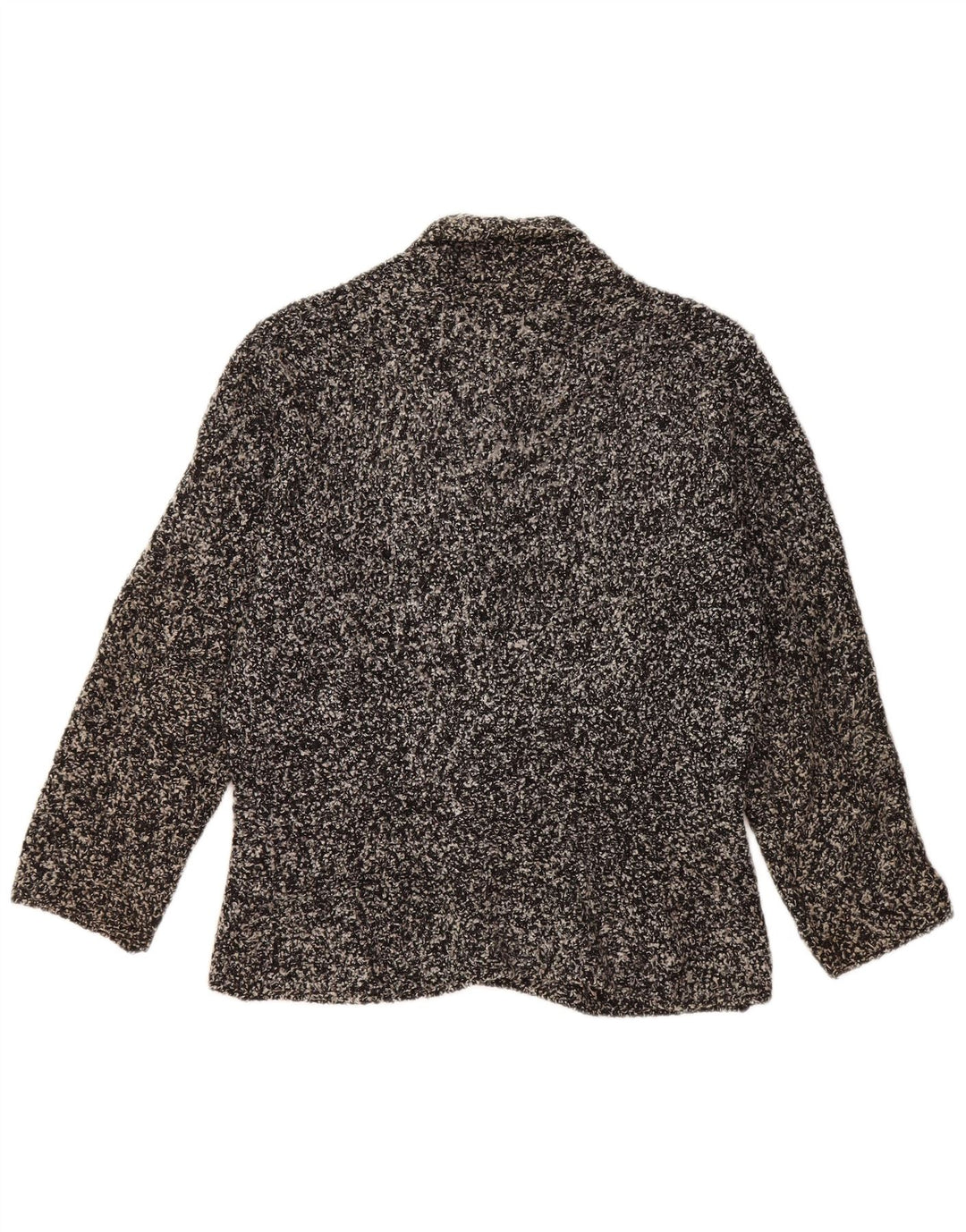 MARKS & SPENCER Maglione cardigan da donna UK 12 Acrilico chiazzato nero medio
