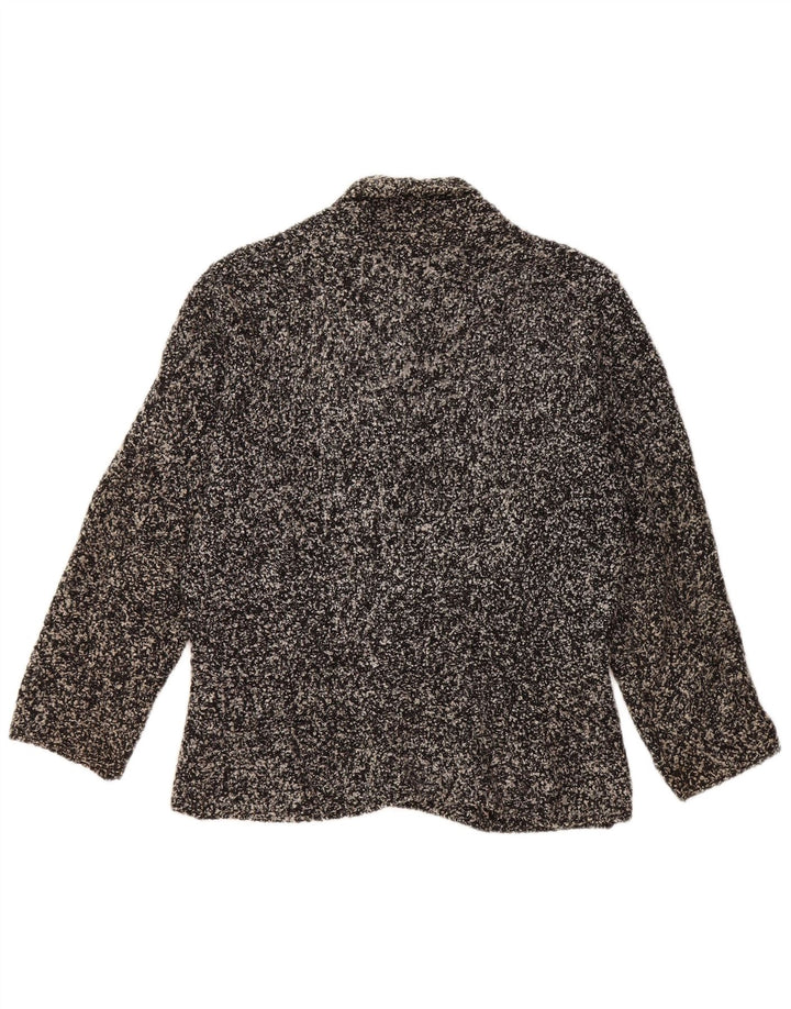 MARKS & SPENCER Maglione cardigan da donna UK 12 Acrilico chiazzato nero medio
