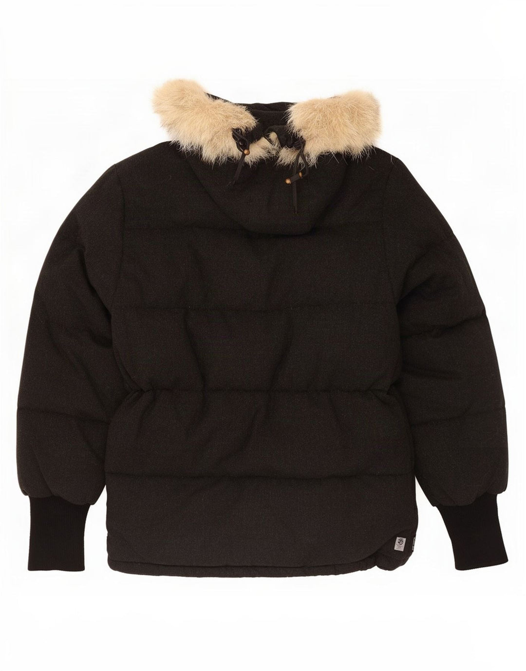 Moncler Giacca imbottita con cappuccio da uomo UK 36 Small Lana nera