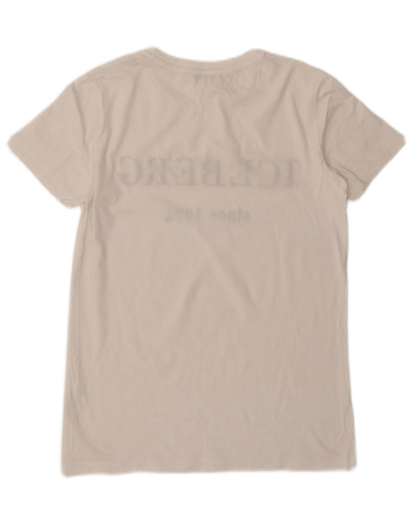 T-shirt grafica da donna Iceberg Top EU 38 Small White Cotton