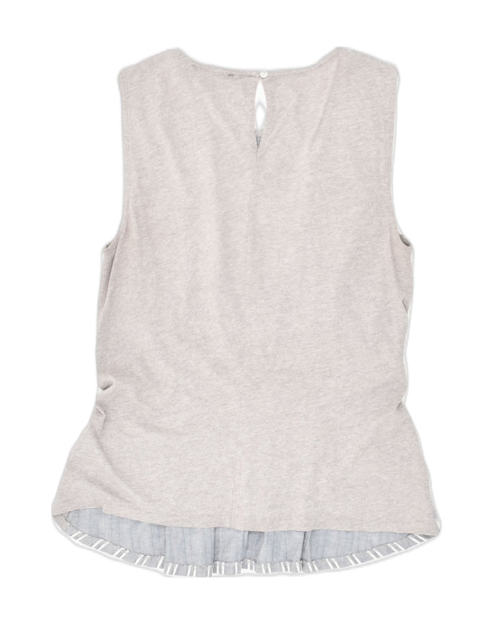 J. CREW Womens Sleeveless Blouse Top UK 6 XS Grey Striped Cotton | Vintage J. Crew | Thrift | Second-Hand J. Crew | Used Clothing | Messina Hembry 