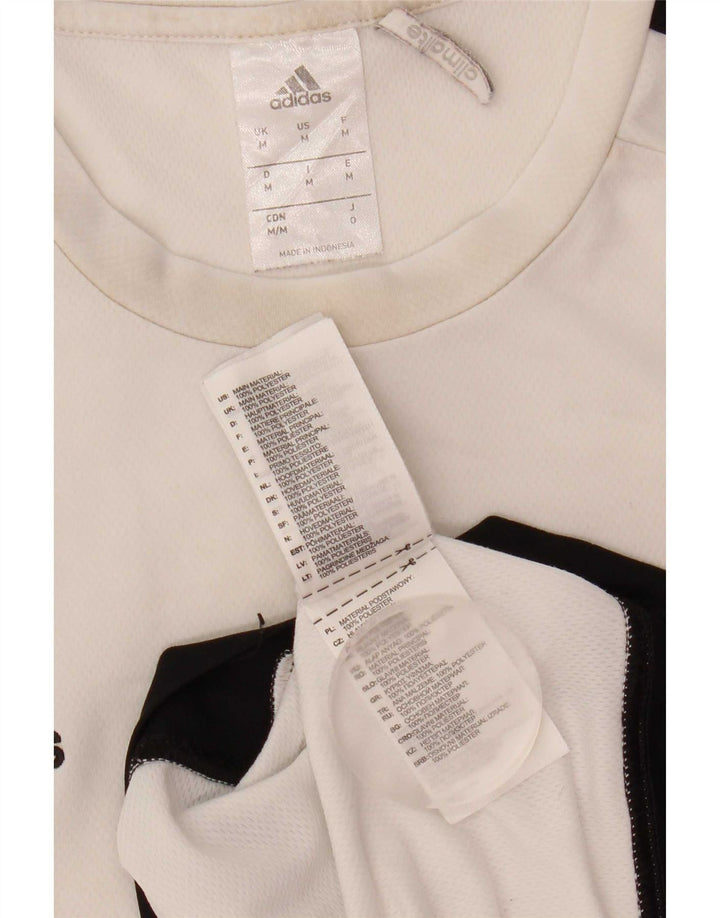 T-shirt Adidas Climalite da uomo Top in poliestere color block bianco medio