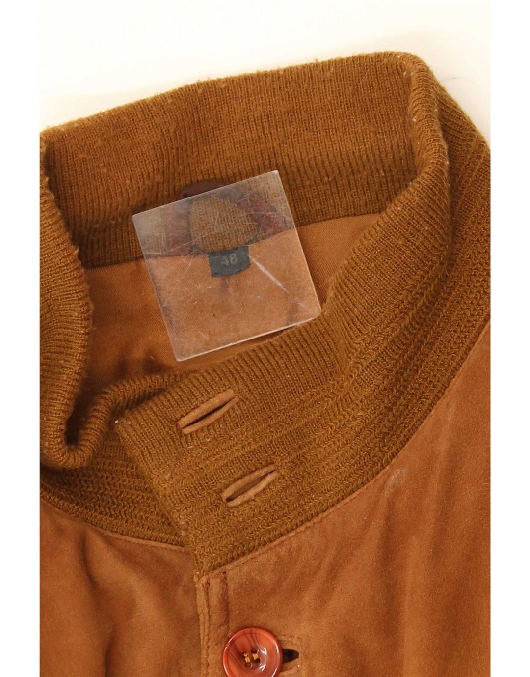 Giubbotto bomber vintage in pelle scamosciata da uomo IT 48 Marrone medio