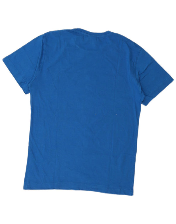 T-shirt grafica da uomo Lotto Top in cotone blu medio