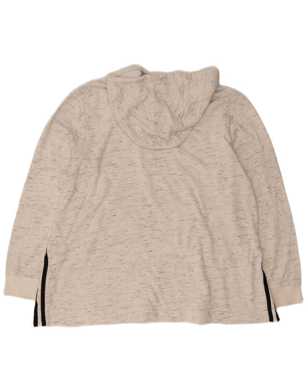 Felpa con cappuccio grafica da donna Adidas UK 20/22 XL Off White Flecked Sports