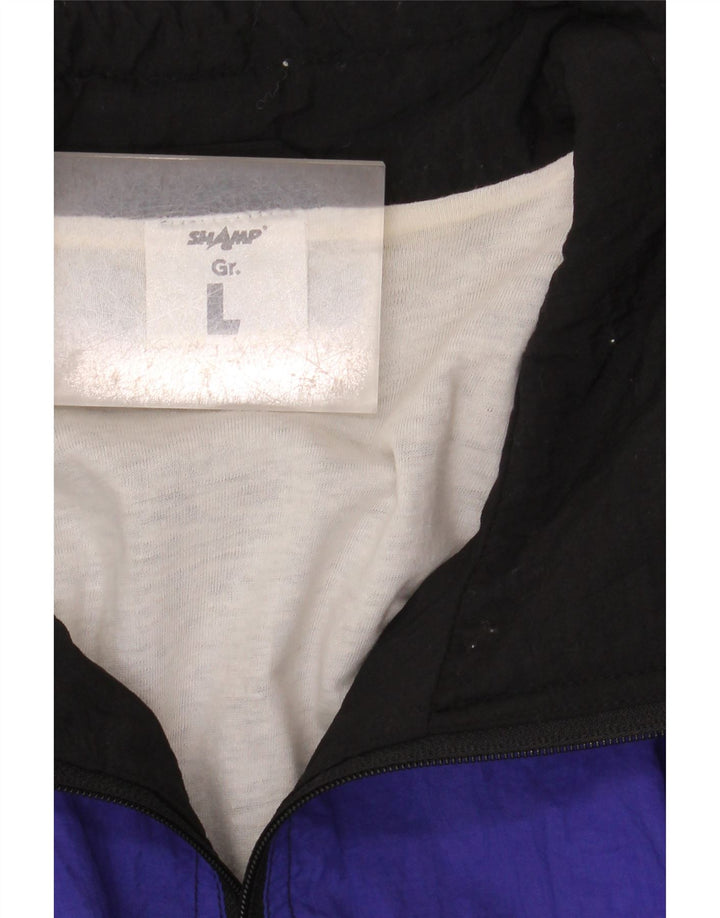 Giacca da tuta da uomo Shamp Large nera in poliammide color block