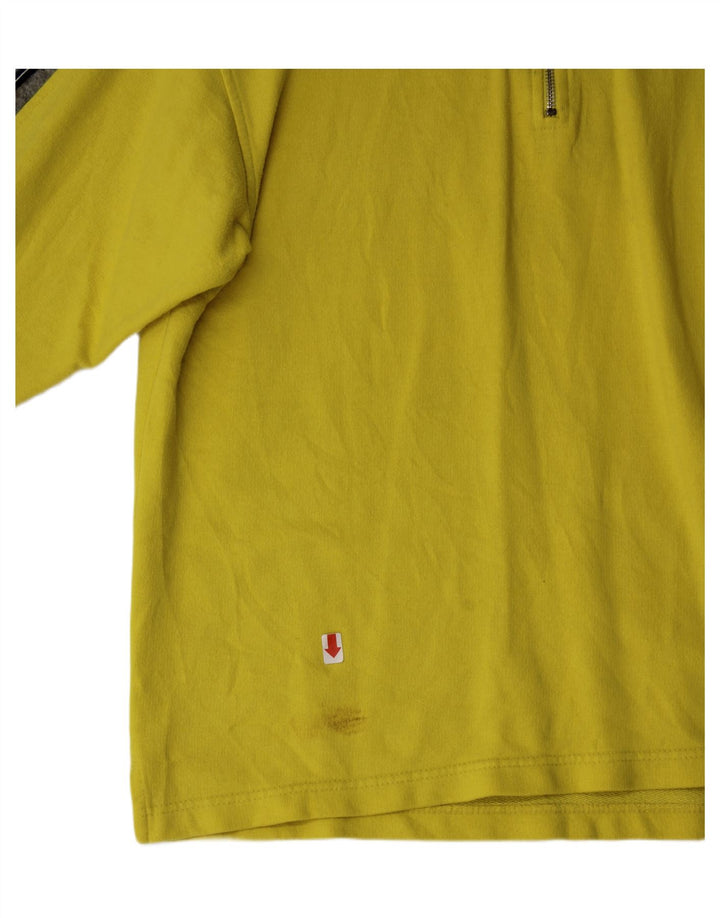 CHAMPION Mens Graphic Zip Neck Sweatshirt Jumper Large Yellow Colourblock Vintage Champion and Second-Hand Champion from Messina Hembry 