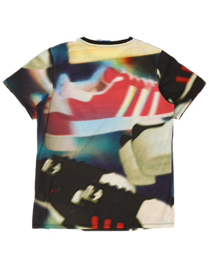 T-shirt grafica da donna Adidas Top UK 8 piccola in poliestere multicolore