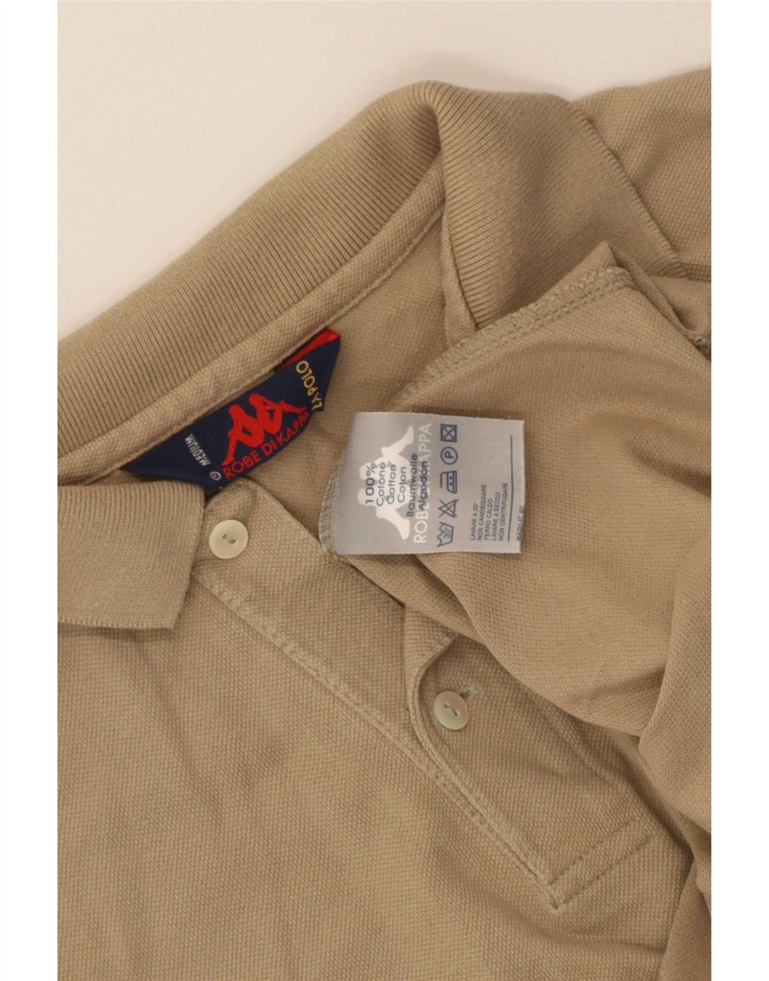 Polo Kappa Uomo Cotone Beige Medio