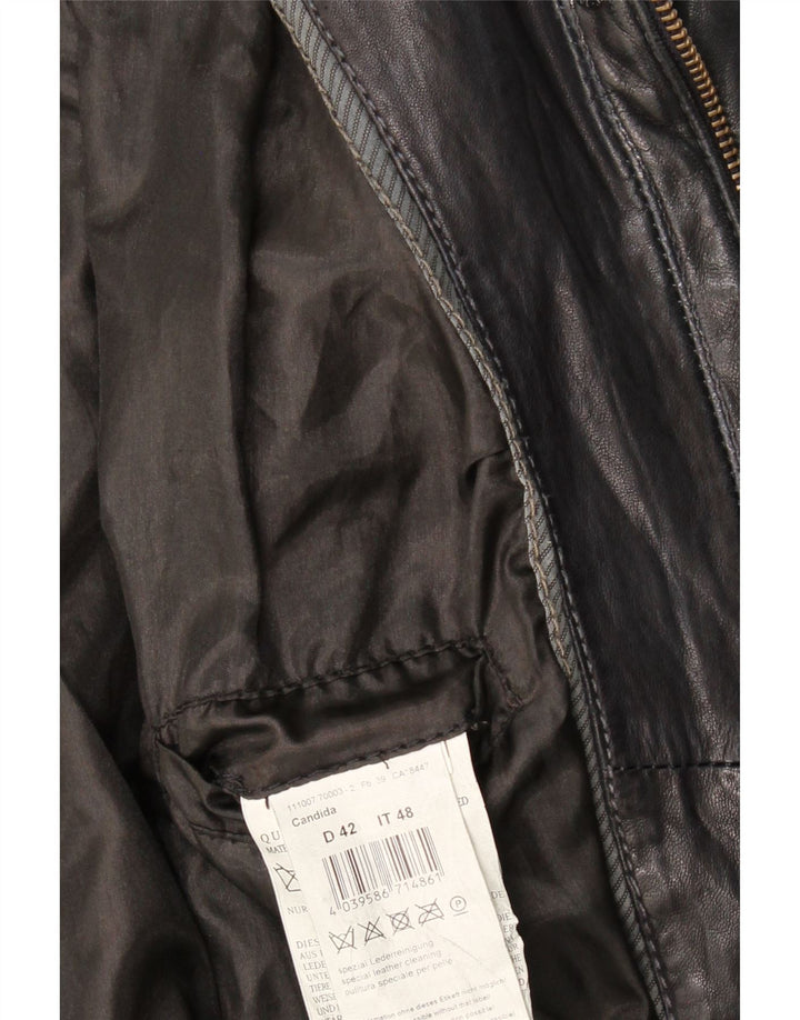 MILESTONE Womens Leather Jacket IT 48 XL Black Leather Vintage Milestone and Second-Hand Milestone from Messina Hembry 