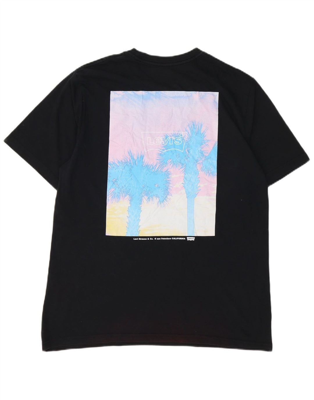 T-shirt grafica da uomo con vestibilità rilassata LEVI'S, cotone medio nero