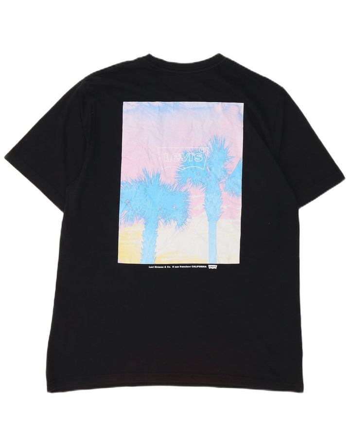 T-shirt grafica da uomo con vestibilità rilassata LEVI'S, cotone medio nero