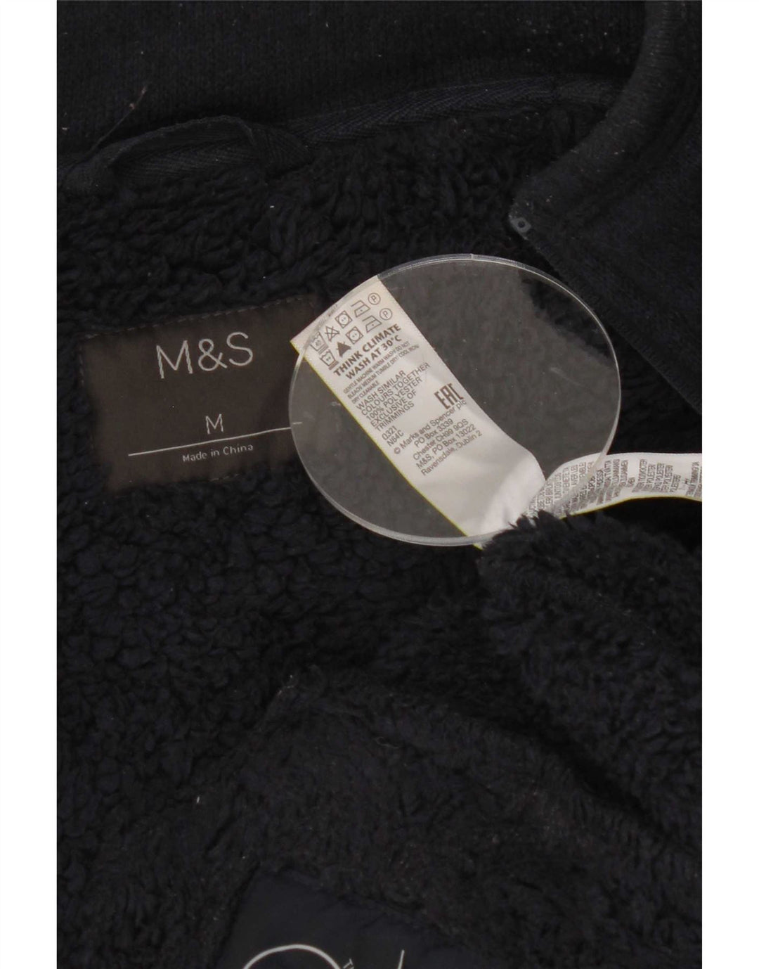 Giacca da uomo Marks & Spencer Sherpa in poliestere medio blu navy